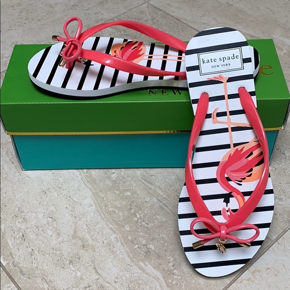 red designer flip flops